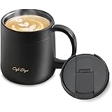 Iris Ohyama CD-2WT380 Vacuum Insulated Cup Mug, Easy to Clean Design, Keeps Hot and Cold Retention, Delicious Temperature, Bl