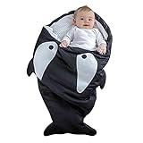 サメ寝袋　ベビー布団　おくるみ　フットマフ シュラフ ベビー 赤ちゃん スリーピングバッグ ベビー布団 寝具(ブラック)