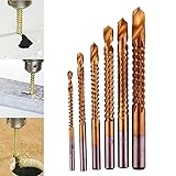 Tiptiper チタンドリルビットセット、高速スチールクイックチェンジ1/4 "六角シャンク