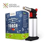 Professional Culinary Torch (Butane) Kitchen Cooking Tool for Searing Food Meat Creme Brulee | Adjus