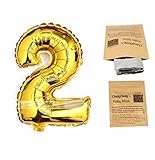 40 Number 2 Helium Foil Digital balloons ,birthday holidays weddin party supply Golden by Changzhong