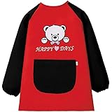 [sherelly] 子供用 キッズ エプロン スモック 子供 かっぽう着 お食事エプロン 男の子 女の子 ポケットつき 長袖 防水 幼稚園 保育園 給食 絵画 外遊び 入園準備 100－140