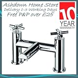 Cassellie Chrome Modern Cross Head Bathroom Bath Filler Mixer Tap DUN003