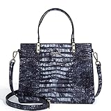 Kadell レディーストップハンドル女性用トートバッグクロコダイルエンボス加工小銭入れ＆ハンドバッグ パープル