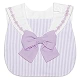 セーラー衿リボンつきスタイ パープル F