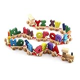 木製のおもちゃ 積み木玩具 子供 知育玩具 積み木 列車 幼児教育 創意玩具 認識力 視覚刺激 3歳以上 英語アルファベット プレゼント 贈り物