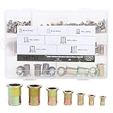 YaeTek 165pcs スチール ナットリベット サイズ選択可 M3 M4 M5 M6 M8 M10 M12