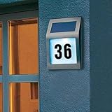 Elinkume Outdoor Highlight Stainless Steel 3LED Wall Illuminator Waterproof Solar House Address Ligh