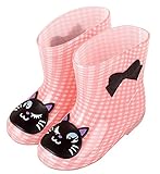 Plus Nao(プラスナオ) 子供用 長靴 レインブーツ レインシューズ 男の子 女の子 ベビー キッズ 猫 ウサギ カエル 雨具 ファー付き 雪遊び 1 19 猫チェック