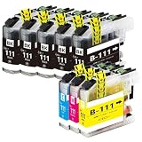LC111 ブラザーbrother用互換インクカートリッジLC111-4PK+黒4本 合計8本 (LC111BK*5 LC111C LC111M LC111Y各1本) 対応機種：J957N J757N J557N J877N J987DN J897DN J827DN J727D J952N J752N J552N J980DN J890DN J820DN J720D 大容量