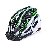 RIHE 軽量 自転車 ヘルメット 大人 高剛性 キッズ 通勤 通学 安全 サイクリング ジュニア アジャスター付き 57～62cm ダイヤル調整 サイクルヘルメット (グリーン＆ブラック)