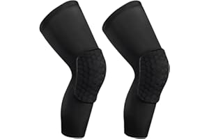 圧縮膝パッド レッグスリーブ バスケットボール用六角膝パッド ハニカム 衝突防止膝パッド ロングニーパッド ノンスリップ サッカー膝パッド 青少年大人用