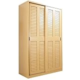 引き戸 ルーバー ロッカー ANEMONE〔アネモネ〕　 幅 120cm　ナチュラル[■]