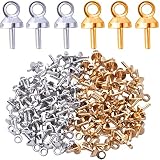YJ-48KC003 4*8mm 約100個セット ゴールド ヒートン ネジ フック アクセサリー パーツ 金具 セット uvレジン DIY ハンドメイド クラフト 手芸用品 (挿入型【 4*8mm】, 挿入型【KCゴールド+KCシルバー】)