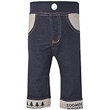 2016年 秋冬 ZOOMIC ズーミック 折り曲げ プリント ７分丈 ニットデニムパンツ くま ネイビー◇80cm