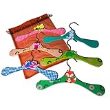 MoonFlower (ムーンフラワー) ハンガー ベビー キッズ 子供用 木製ハンガー かわいい 動物柄 アニマル 6本セット