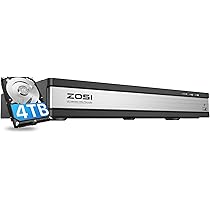 Amazon.co.jp: ZOSI 防犯レコーダー 16ch 4tb hdd 800万画素 poe