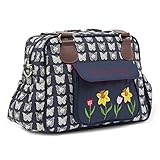 Pink Lining Gorgeous Blooming Cream Butterflies Changing Bags(Navy) by Pink Lining