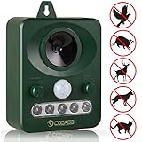 CooAgo 猫よけ アニマルバリア 動物撃退器 超音波ソーラー式 IP44防水防塵 超音波とLED強力フラッシュライト 庭園を保護 CAGRPCS04 ( 1個セット、1年間保証 )