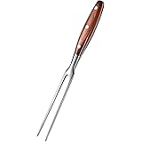 IMEEA 木柄カービングフォーク 29cm ステンレス製 肉フォーク ミートフォーク