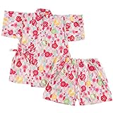 (ファンファン) 甚平 女の子 日本製生地 夏 うさぎ アイボリー 80