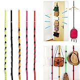 スタイリッシュ な ファッション オーバー ドア帽子バッグ洋服コート ラック ホルダー オー ガ ナイ ザー アジャスタブルストラップハンガー最低価格-black