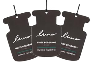 Carmate Luno H1464 Hanging Air Freshener, For Car, Room, Space, White Bergamot