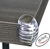 Cushioned Corner Guards 16-Pack from BabyWard - Clear, Soft Furniture Baby Proofing Bumpers Protecto