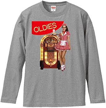 Lindwurm Tシャツ メンズ 長袖 ロングtシャツ レディース おしゃれ Oldies オールディーズ 50s 60s ジュークボックス ロックンロール ロカビリー かわいい ユニセックス プリントtシャツ Tシャツ カットソー 通販 Amazon