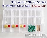 CHNsalescom 26枚TIG溶接ガスレンズ＃10パイレックスガラスカップキット（WP-9/20/25 3.2mm 1/8 "