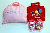 布絵本/布おもちゃ　MY QUIET BOOK バルーン英語刺しゅう版/My Baby Doll　着せ替えバッグ　おまけつき ラトル入りルームシューズ