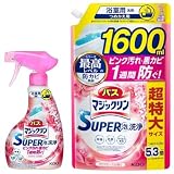 【大容量】バスマジックリン SUPER泡洗浄 洗浄はもちろん、菌由来の汚れも防ぐ! アロマローズの香り 本体 350ｍｌ+詰替え用 1600ｍｌ