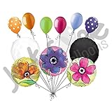 11 pc Painted Flower Balloon Bouquet Springベビーシャワー誕生日ウェディングブライダル