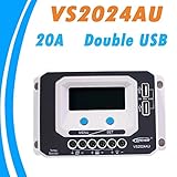 Y-SOLAR PWMソーラー充電コントローラ 10A12V24Vオート 複数のロード制御モード共通ポジティブアースと協力 最大50V用 (20A)