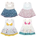 i-dem ベビー キッズ 食事用エプロン 4枚セット ビブ よだれかけ スタイ 女の子 子供用 防水 着脱簡単 かわいい キュート おしゃれ フォーマル ドレス風 フリル 保育園 幼稚園 結婚式 出