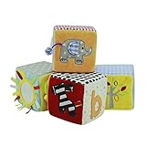 新しいベビーブロックおもちゃ8.5 CMソフト再生キューブ布Plush建物ブロック早期教育玩具カラフルなBaby Rattlesセット