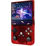 R36max ポータブルレトロゲーム機｜4インチ液晶・Linuxシステム搭載・64GB/128GB内蔵・コンパクト携帯型ビデオプレーヤー (64G,レッド) [並行輸入品]