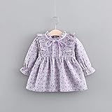 ベビー服ワンピース 子供服 女の子 Pojour 長袖ドレス 秋冬 可愛い花柄 オシャレ 通園 発表会 旅行 記念日 プレゼント