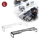 コンロ奥ラック 調味料ラック 鍋置き キッチン収納 コンロ台 ラック 棚 モデス L(ブラック)