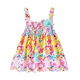 LittleSpring夏 ガールズ 女の子 カラフル 涼しけ 花柄 リゾート マルチカラー ノースリーブ ワンピース3M