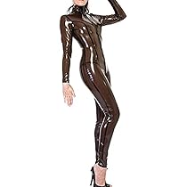 Amazon | [GOCTRN] 女性用透明ブラックラテックスキャットスーツ