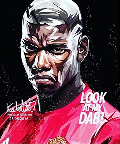 ポール・ポグバ マンチェスター・ユナイテッド 海外サッカーグラフィックアートパネル 木製ポスター インテリア