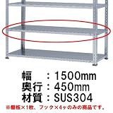 棚・ラック：ステンレス軽量開放棚：オプション棚板セット：T-SA3-43
