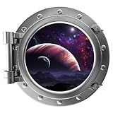 12" PortScape Instant Space Porthole Window Jupiter & Moons 1 Wall Graphic Sticker Decal Kids Game R