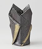 花瓶 折紙金彩花入 [品 : 花入 x 1/11 x 19.5cm 箱 : 12.5 x 12.5 x 22cm 1000g] [陶器 信楽焼 ボール箱] | ギフト プレゼント 贈り物 贈答品 結婚