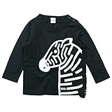 【秋冬物春対応】 CHEEK ROOM(チイクルーム) 製品洗い加工済み42/2天竺しまうま長袖Tシャツ 80cm/BK NO.B-470266