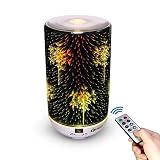 ガラスAromatherapy Essential Oil Diffuser、Yusen超音波加湿器リモート、クールミスト空気清浄機、カラフルな3dナイトライト、タンポポスタイル