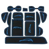 BLUESEATEC RAV4 50系 専用 ラバーマット ドアポケットマット MXAA52 MXAA54 AXAH52 AXAH54 2019年3月~現行 インテリア ノンスリップマット 伤防止 滑り止め ノイズ軽減 内装パーツ アクセサリー 12枚セット (ブルー)