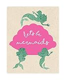 Let 's Be Mermaids、印刷印刷、マーメイド、マーメイド壁サインで、子供赤ちゃん保育園壁飾り用寝室装飾キッズポスター引用アートワーク、マーメイド装飾壁、マーメイド壁飾り 11x14 PR