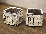 ROUTE66 Planter ルート66 プランター スクエア ミニ ２個セット White